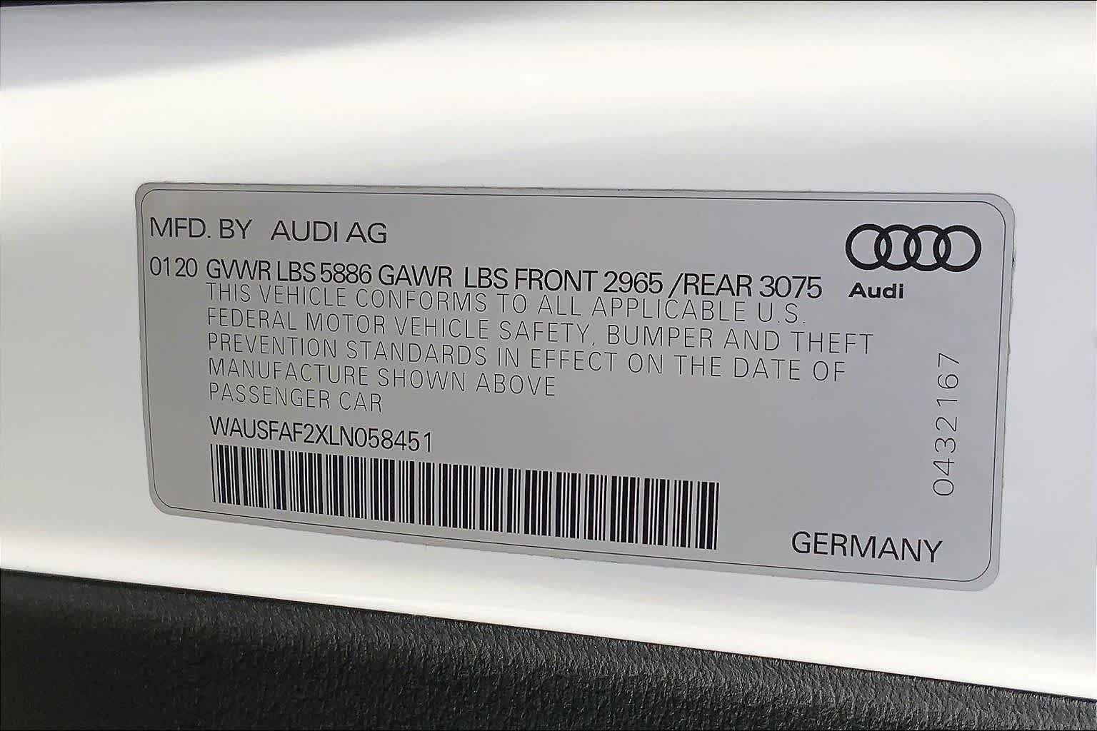 Used 2020 Glacier White Metallic Audi Prestige image 34