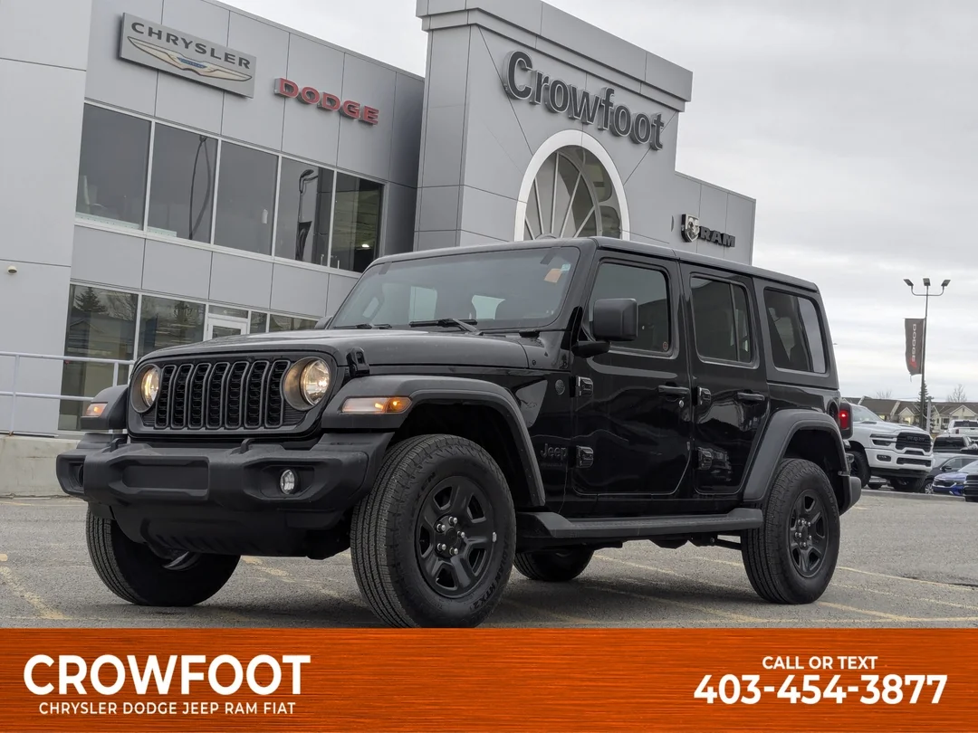 Certified Used 2025 Black Jeep Sport - - 4x4 - Pkg 23B - Black Paint - 3.6L Pentastar V6 - 12.3 Touchscreen & More! image 1