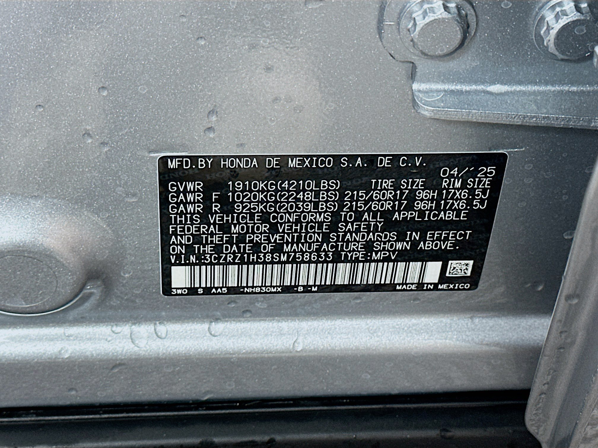 Certified Used 2025 Lunar Silver Metallic Honda 2WD LX image 24