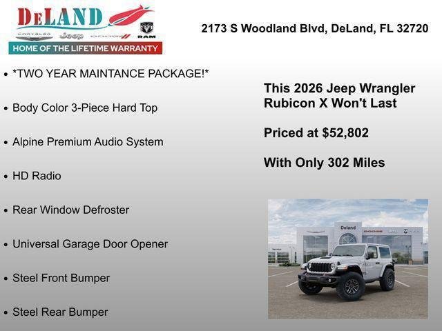 New 2026 Bright White Clear-Coat Exterior Paint Jeep Rubicon image 32