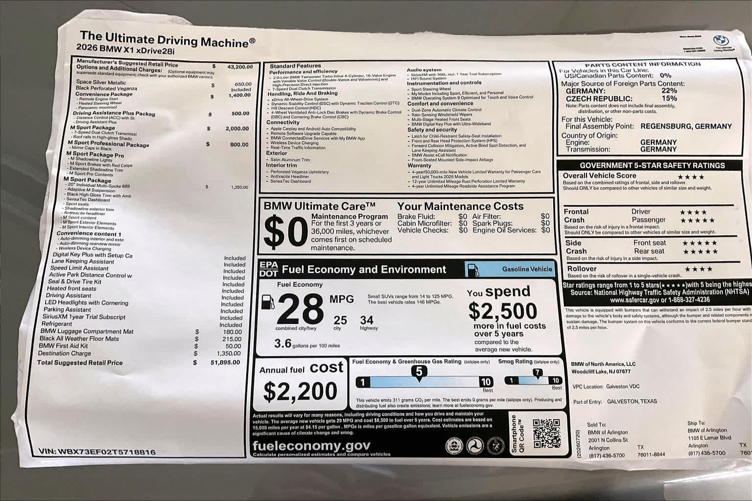 New 2026 Space Silver Metallic BMW xDrive28i image 19