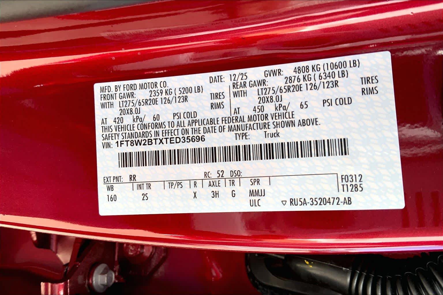 New 2026 Ruby Red Metallic Tinted Clearcoat Ford F-250® XLT image 18