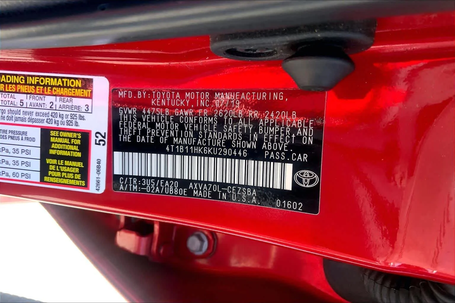 Certified Used 2019 Supersonic Red Toyota SE image 67