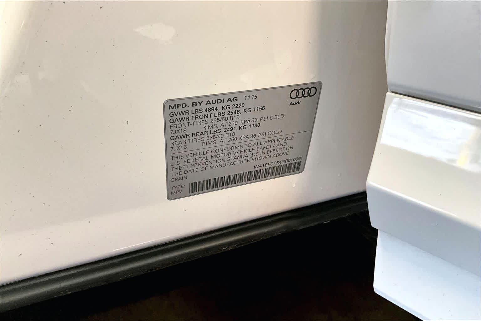 Used 2016 Glacier White Metallic Audi Premium Plus image 34