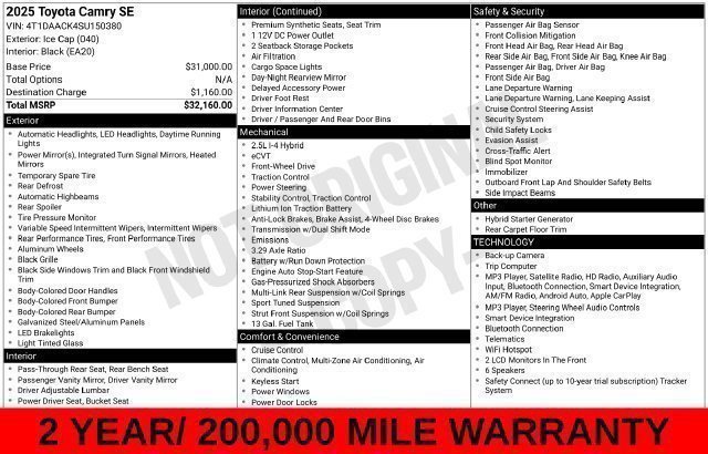 Used 2025 Ice Toyota SE image 33