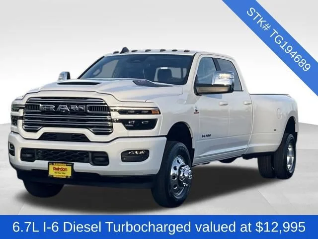 New 2026 Bright White Clear-Coat Exterior Paint RAM Laramie image 3