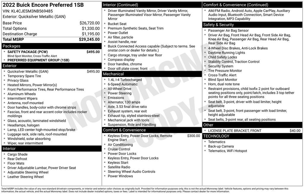 Used 2022 Silver Buick Preferred image 6