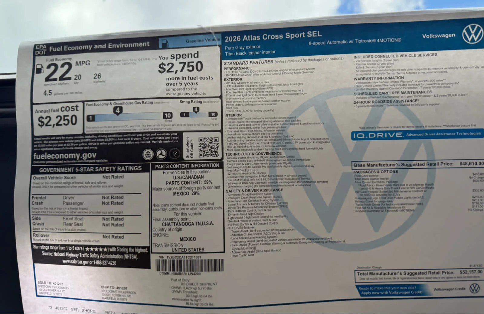 2026 Volkswagen Atlas Cross Sport SEL - Photo 28