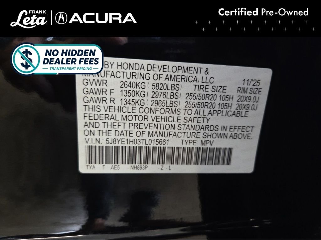 Certified Used 2026 Majestic Black Pearl Acura  image 28
