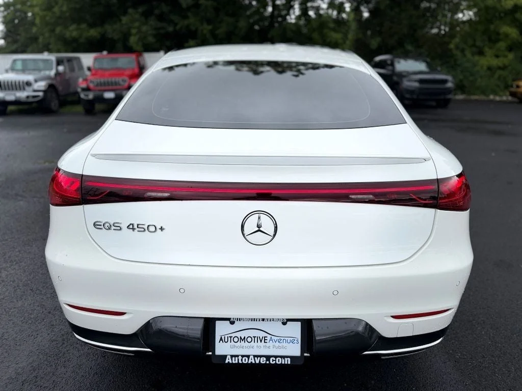Used 2023 Polar White Mercedes-Benz EQS 450+ Sedan w/ Active Ambient Lighting & Rear Spoiler image 4