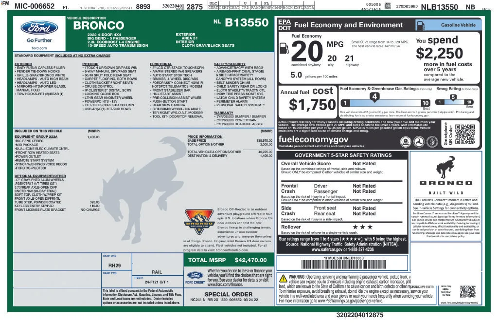 Used 2022 Blue Ford Big Bend image 14