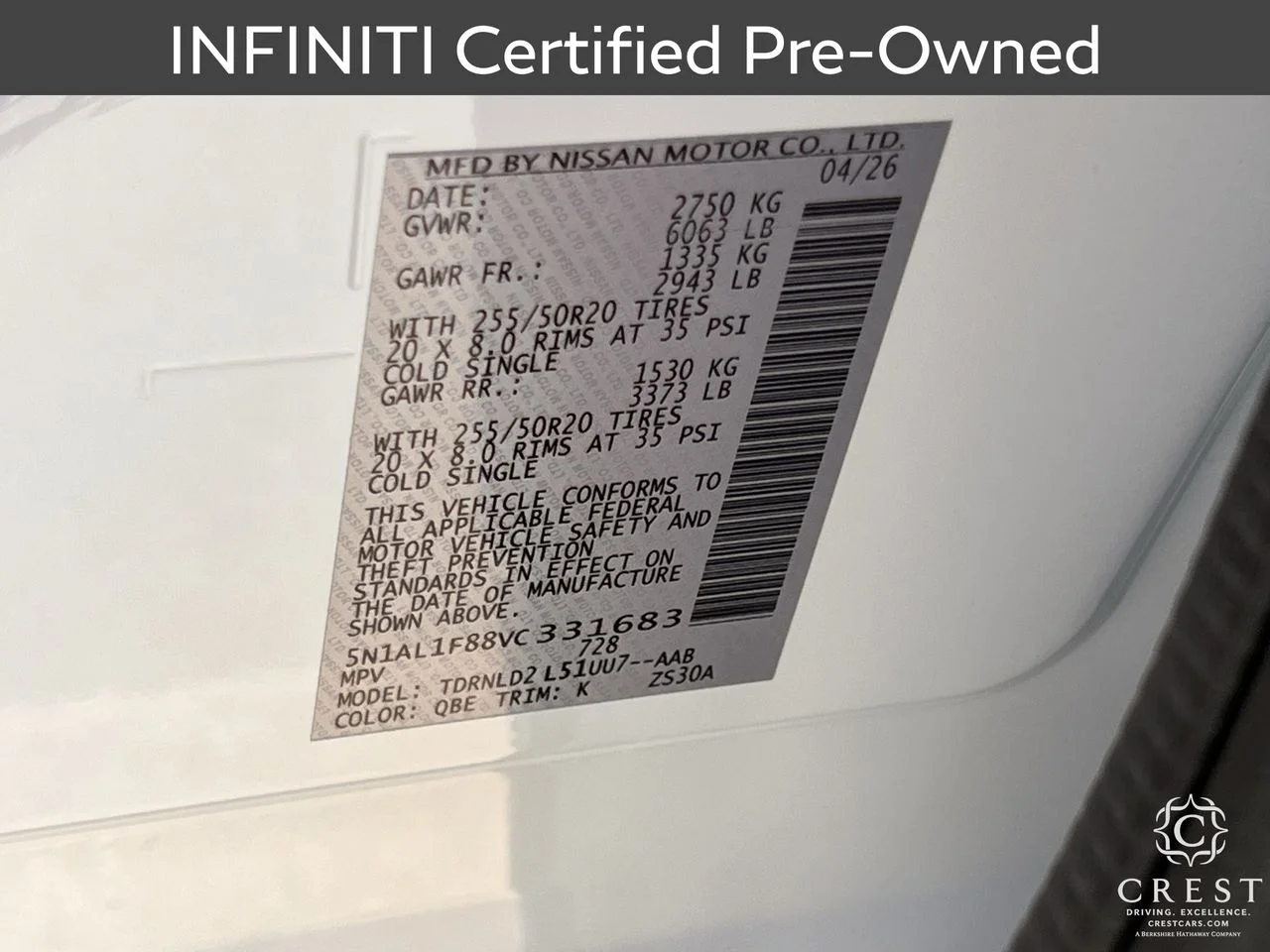 Certified Used 2027 Radiant White INFINITI LUXE image 32
