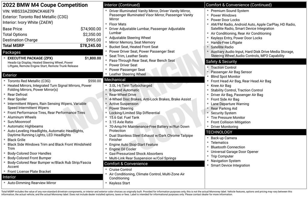 Used 2022 Red BMW Competition image 5