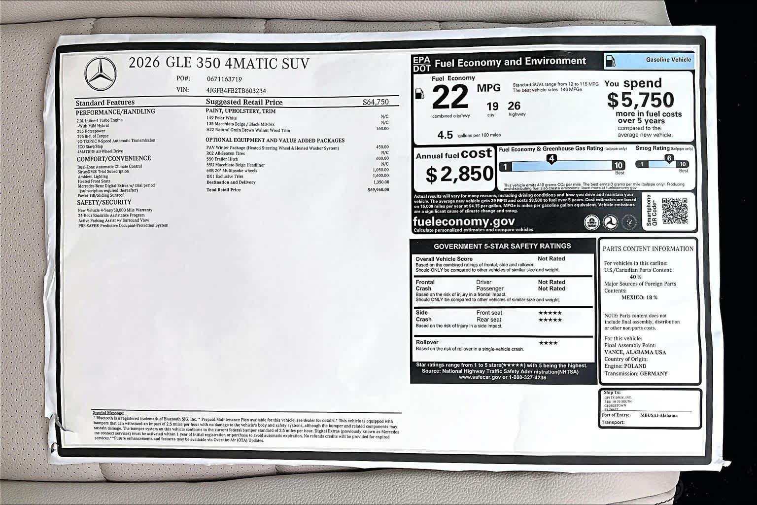 New 2026 Polar White Mercedes-Benz GLE 350 image 22