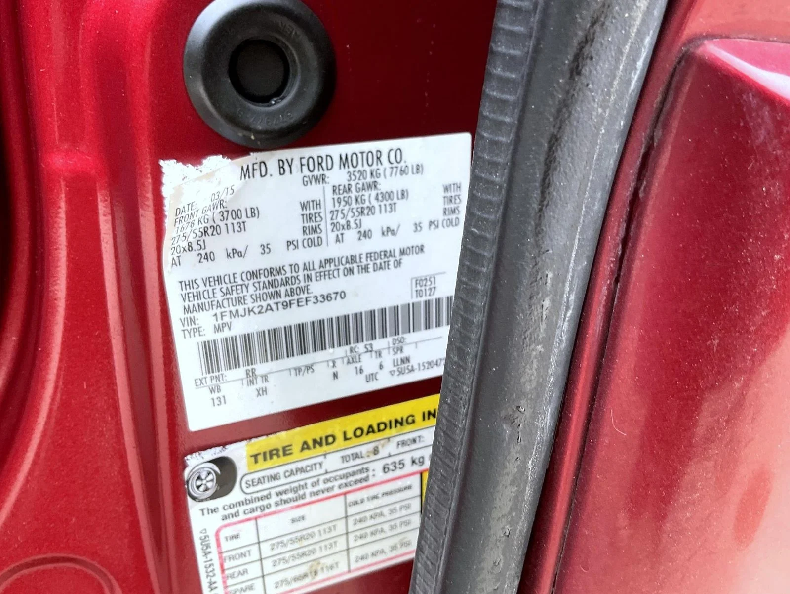 Used 2015 Red Ford Limited image 27