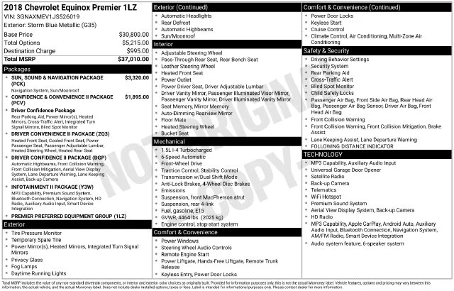Used 2018 Storm Blue Metallic Chevrolet Premier image 14
