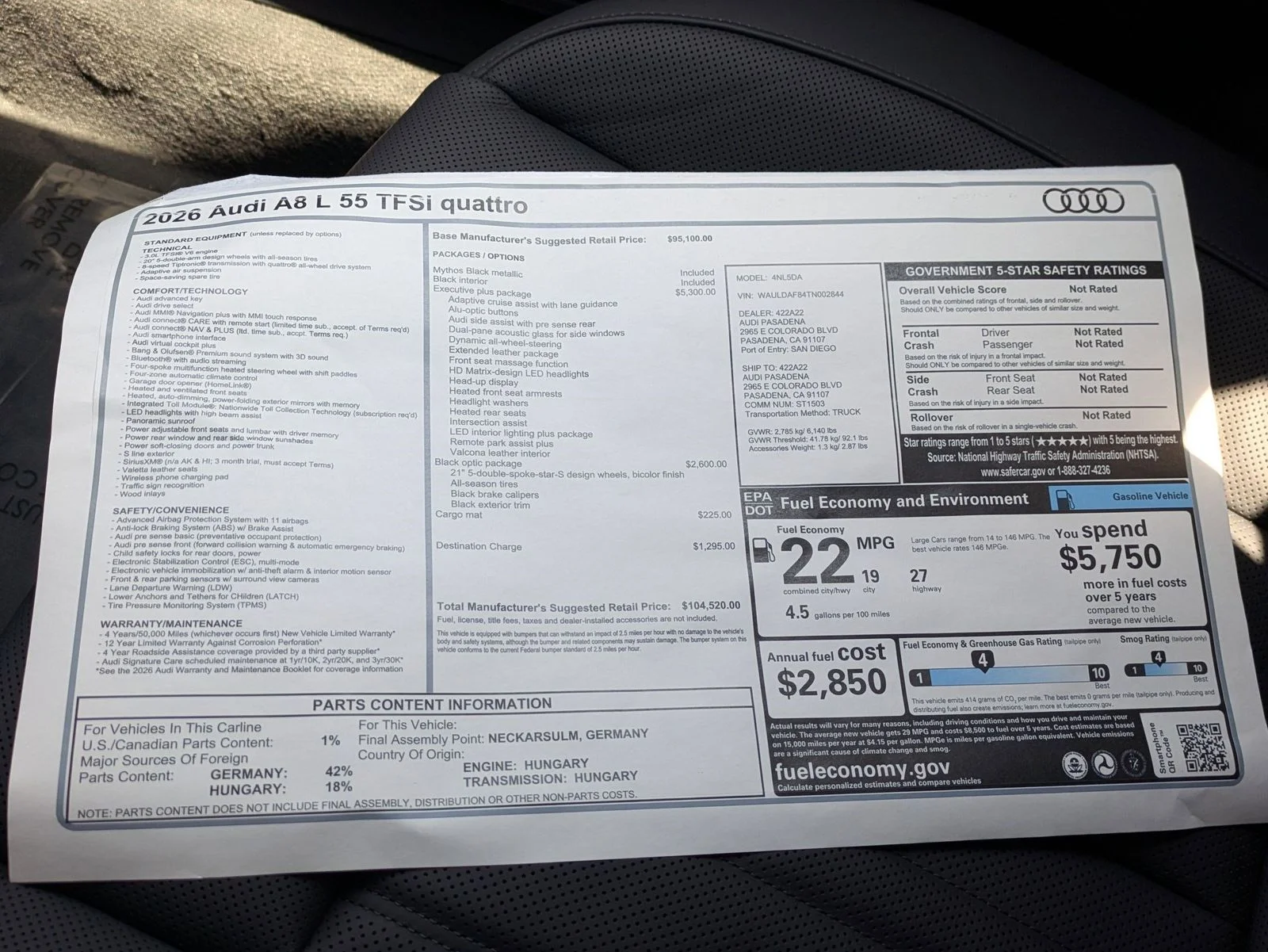 New 2026 Black Audi L 55 image 18