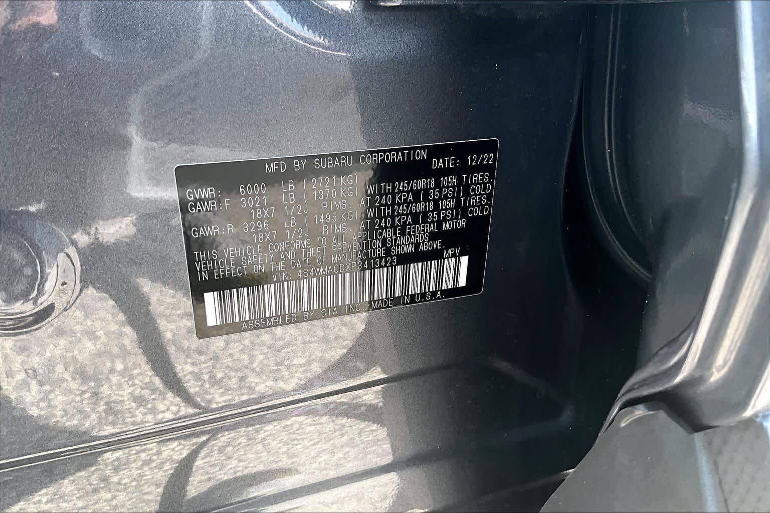 Used 2023 Magnetite Gray Metallic Subaru Premium image 36