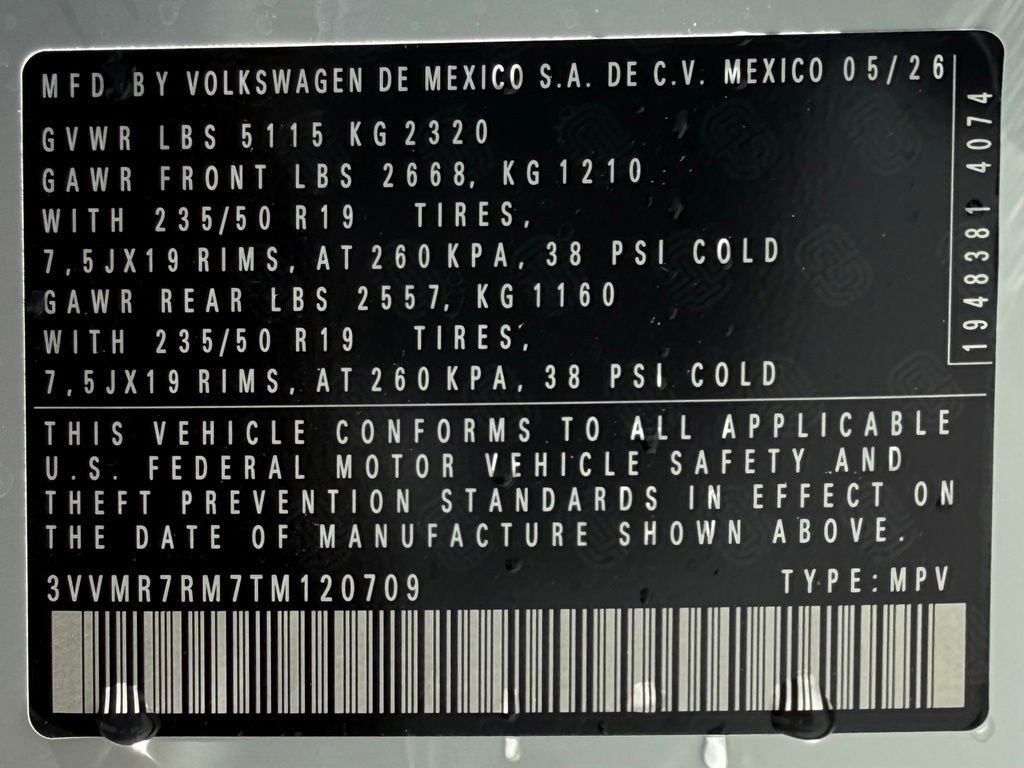 New 2026 White Volkswagen 2.0T SE image 48