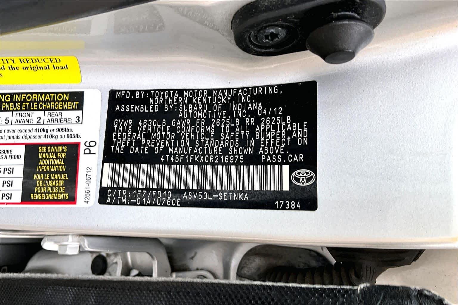 Used 2012 Classic Silver Metallic Toyota LE image 34