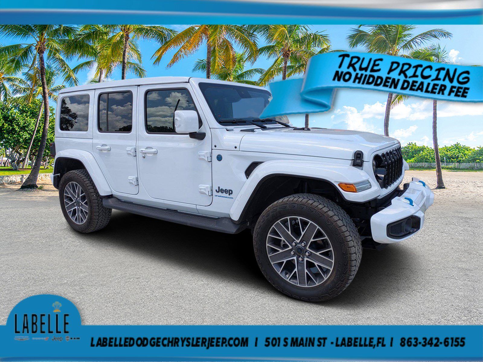 Used 2024 Bright White Clearcoat Jeep High Altitude image 1