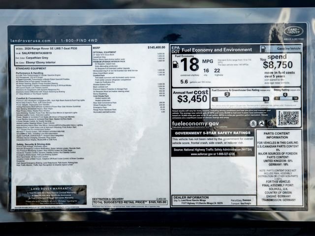 New 2026 Carpathian Grey Land Rover SE image 37