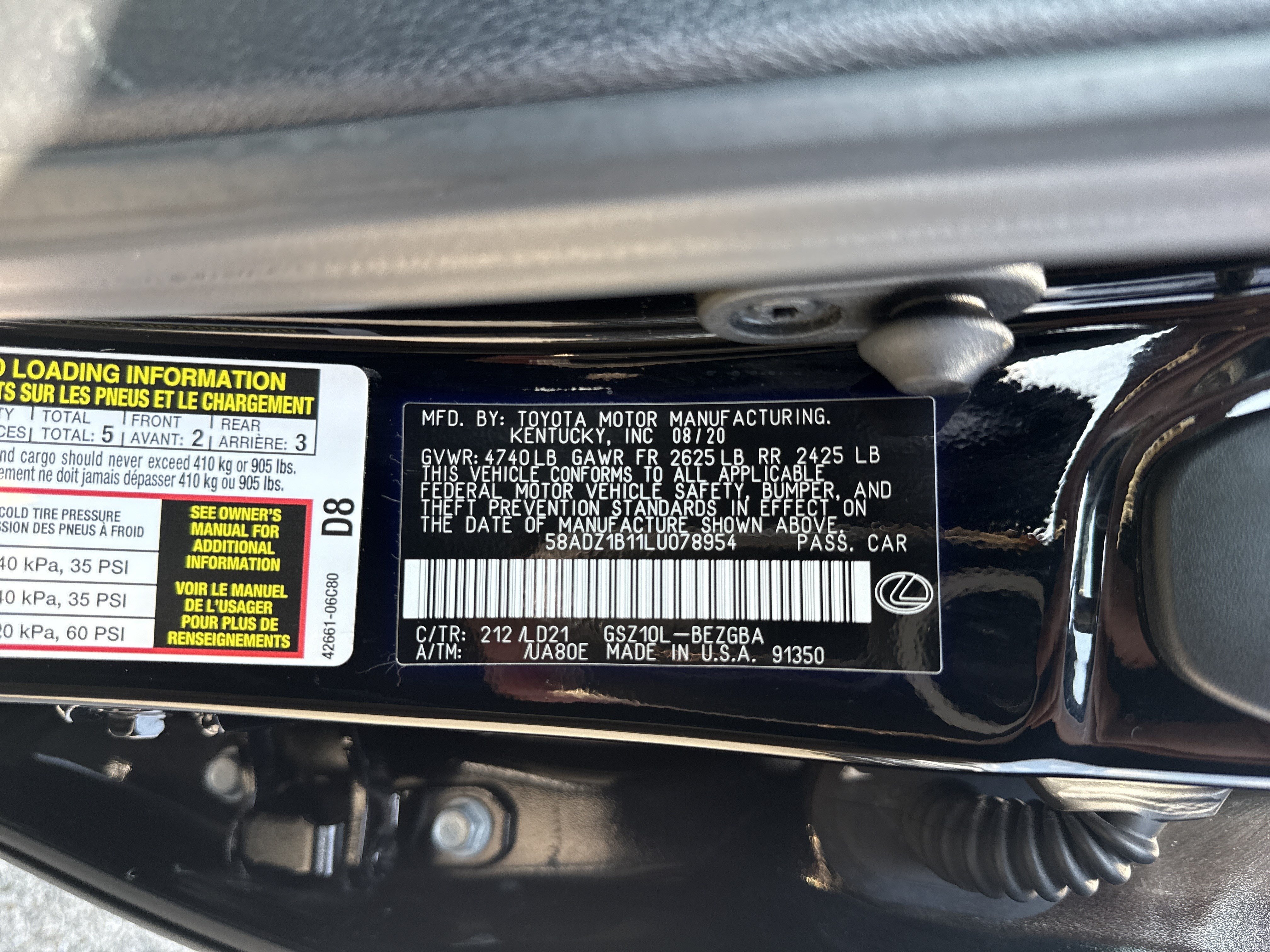 Used 2020 Black Lexus ES 350 image 32