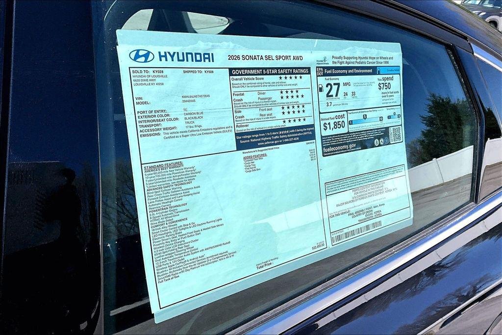 New 2026 Carbon Blue Hyundai SEL Sport image 16