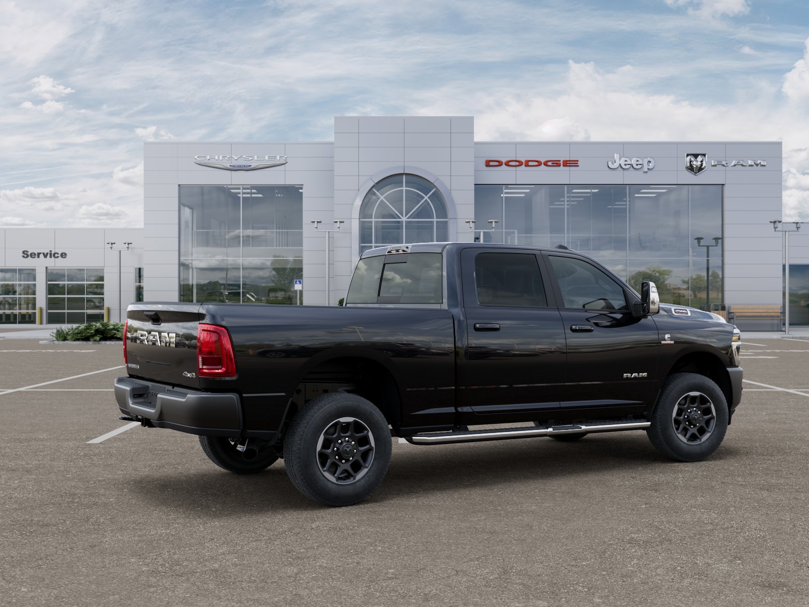 New 2025 Diamond Black Crystal Pearl-Coat Exterior Paint RAM Laramie image 3