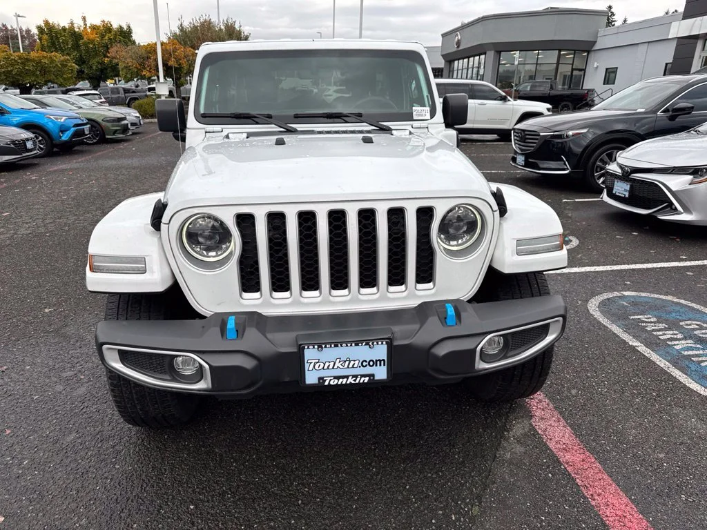 Used 2023 Bright White Clearcoat Jeep Sahara 4xe image 2