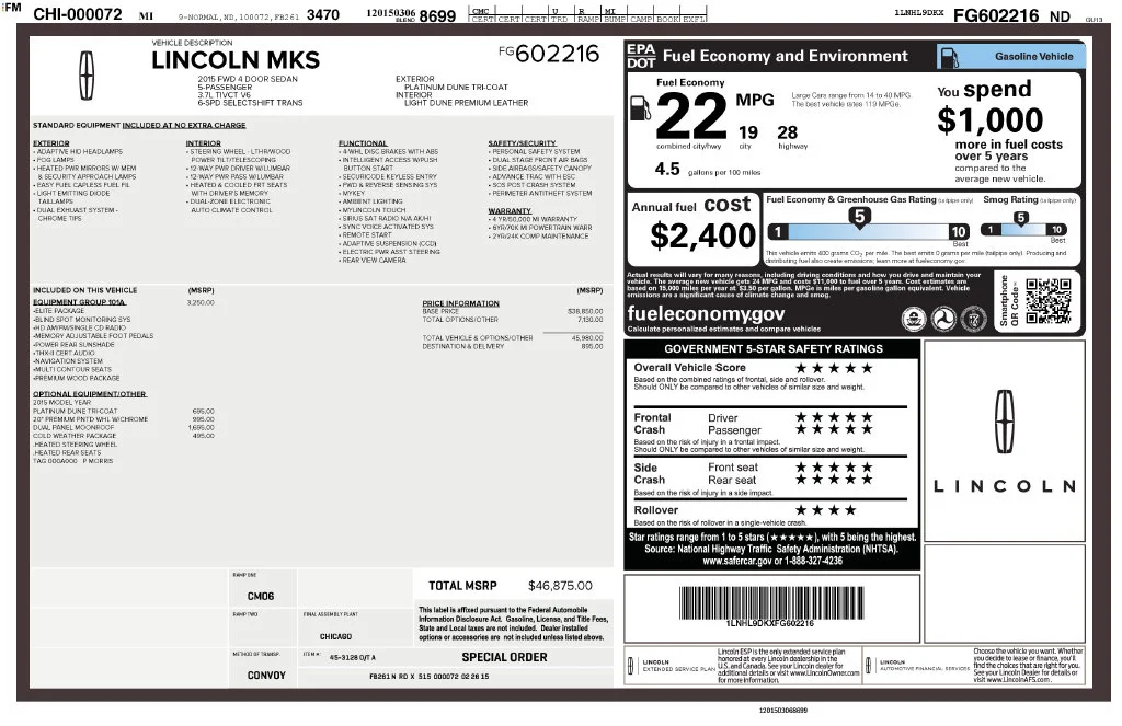 Used 2015 Silver Lincoln Base image 33