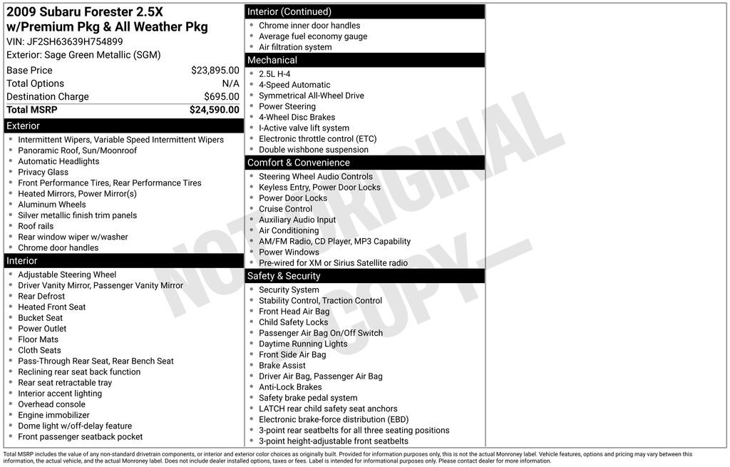 2009 Subaru Forester's photo