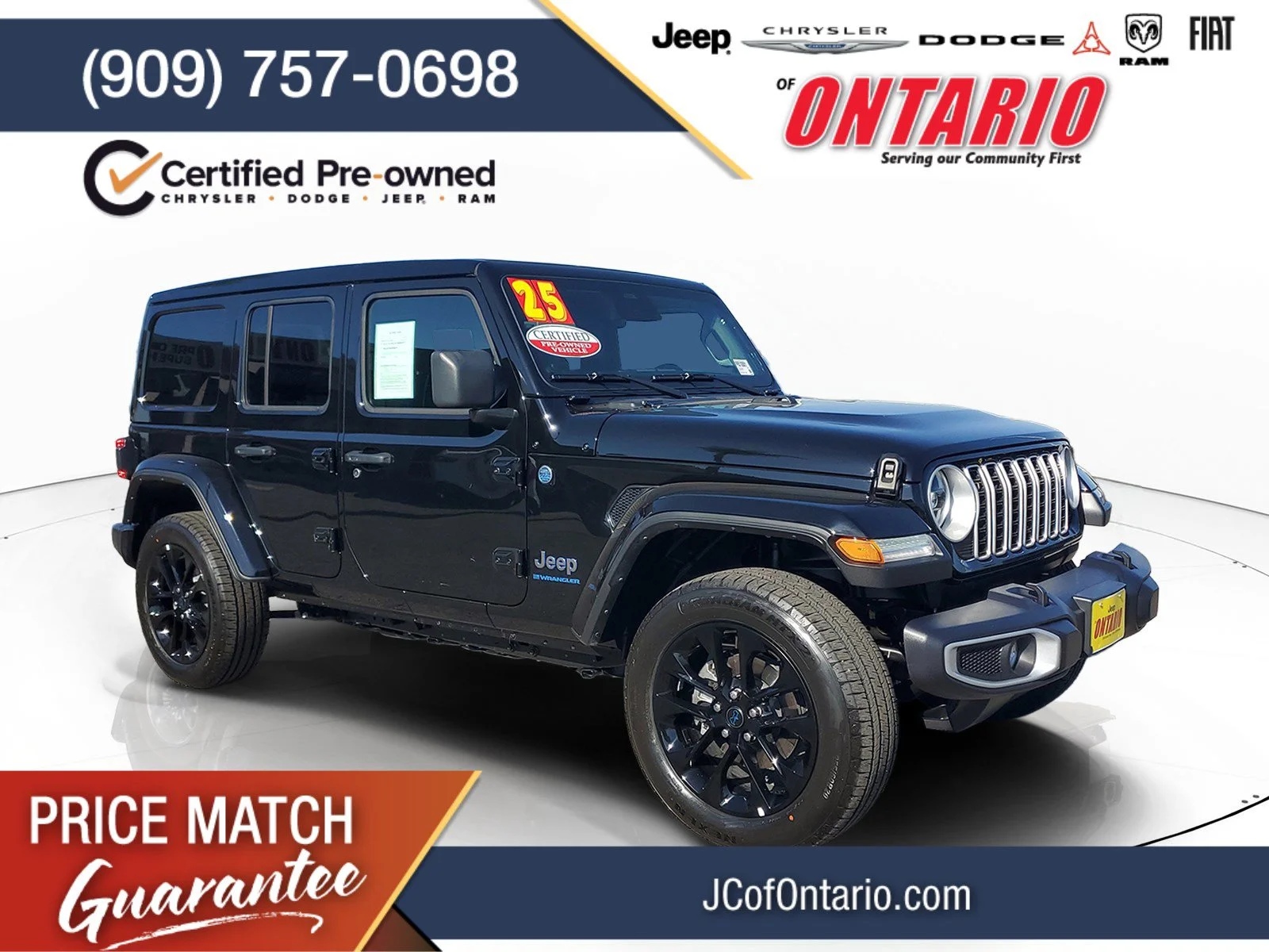 Certified Used 2025 Black Jeep Sahara 4xe image 1