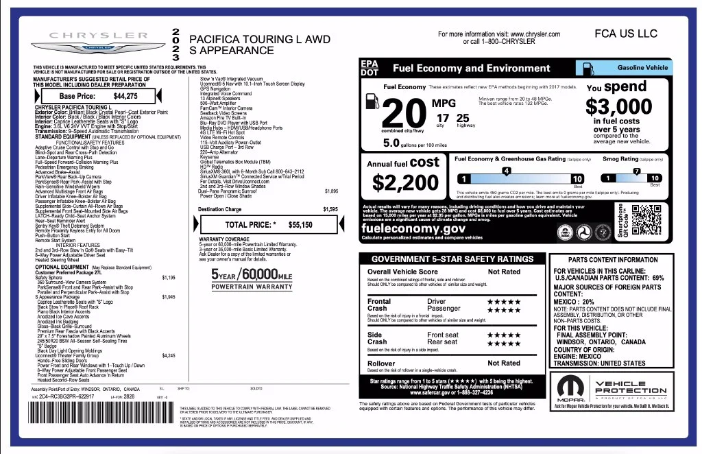 Used 2023 Black Chrysler Touring L image 8