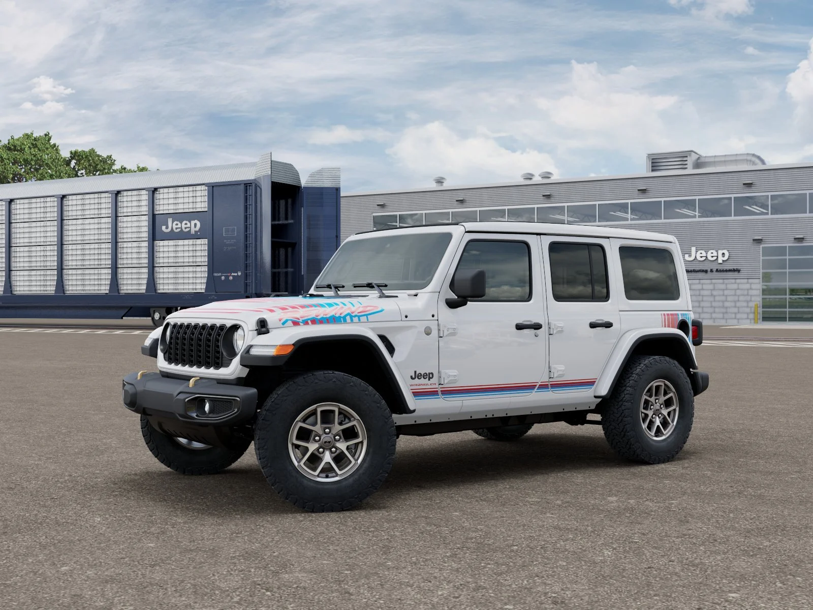 New 2027 Bright White Clear-Coat Paint Jeep  image 1