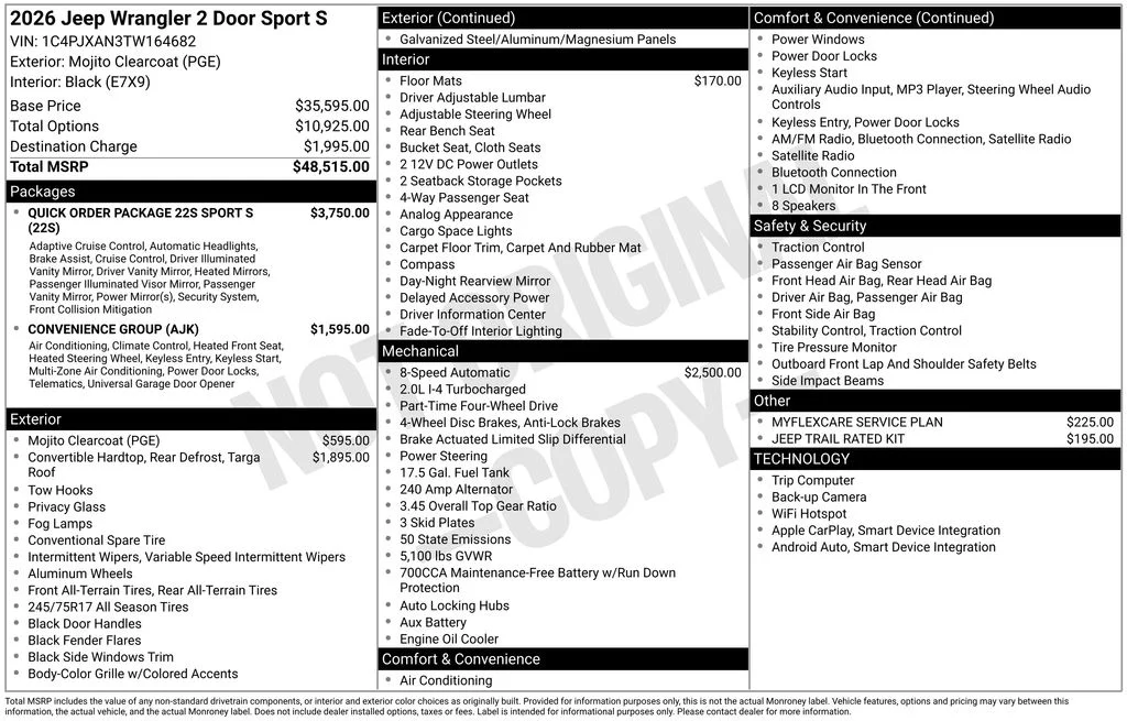 New 2026 Mojito Clear-Coat Exterior Paint Jeep Sport S image 6