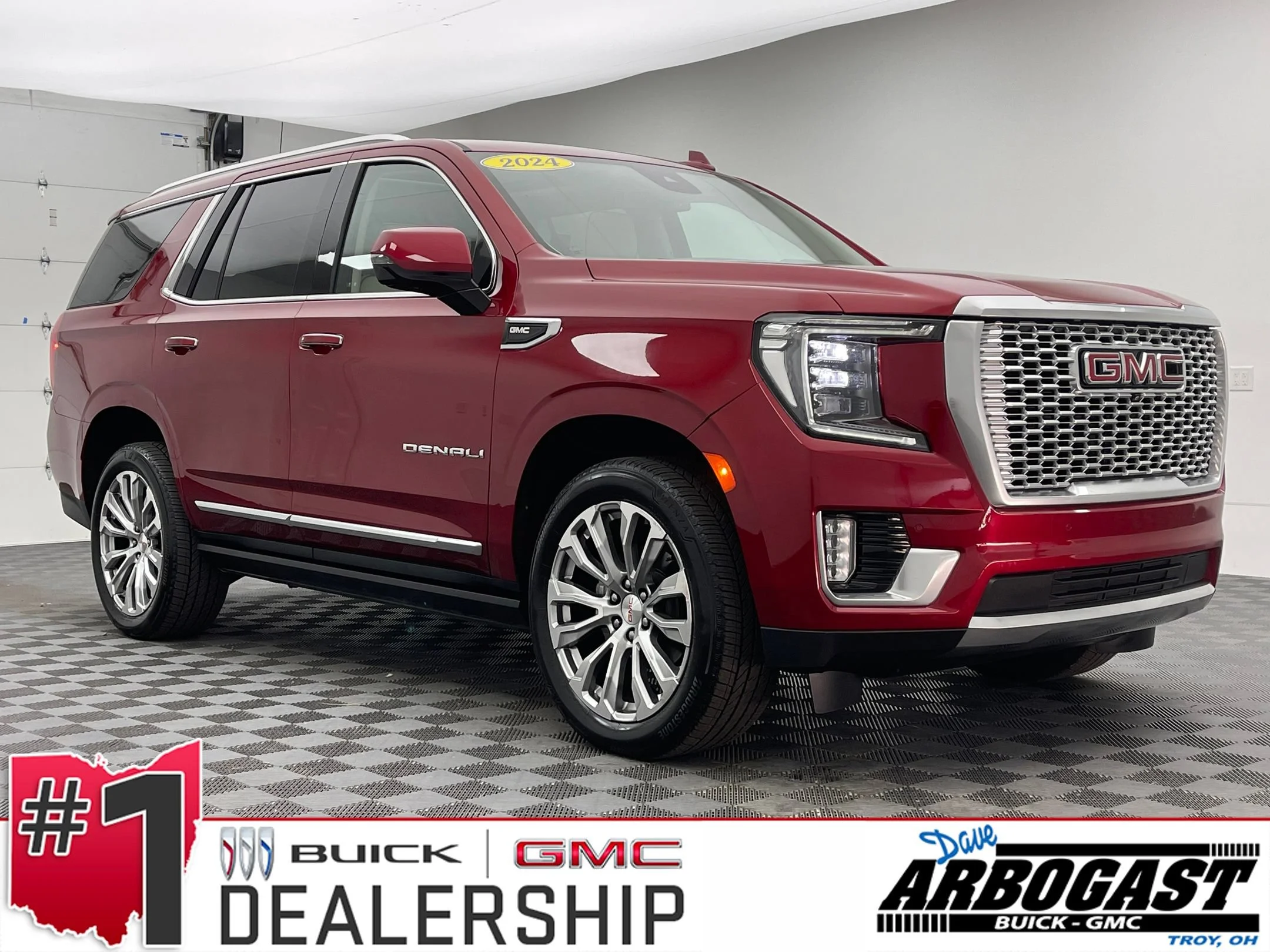 Used 2024 Volcanic Red Tintcoat GMC Denali image 1