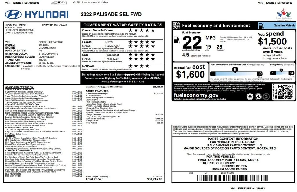 Certified Used 2022 Gray Hyundai SEL image 2