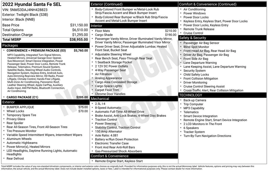 Used 2022 Black Hyundai SEL image 2