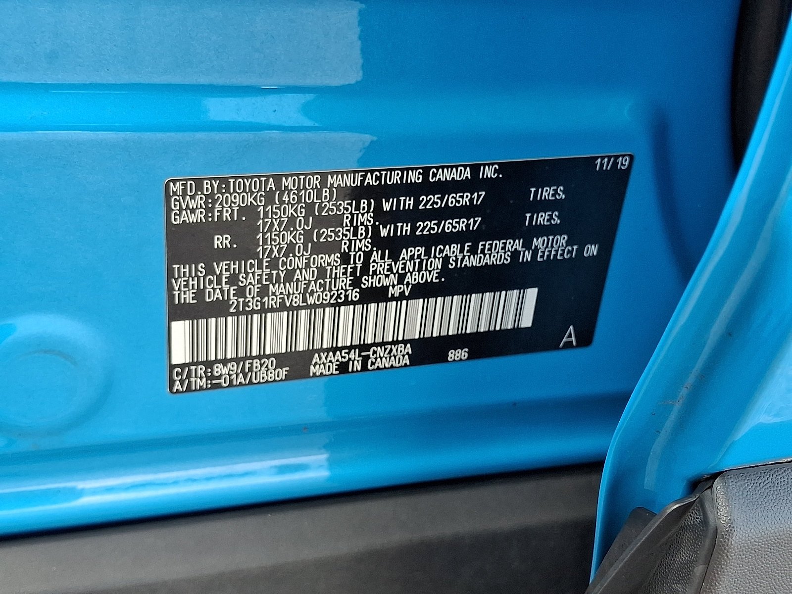 Used 2020 Blue Flame Toyota LE image 26