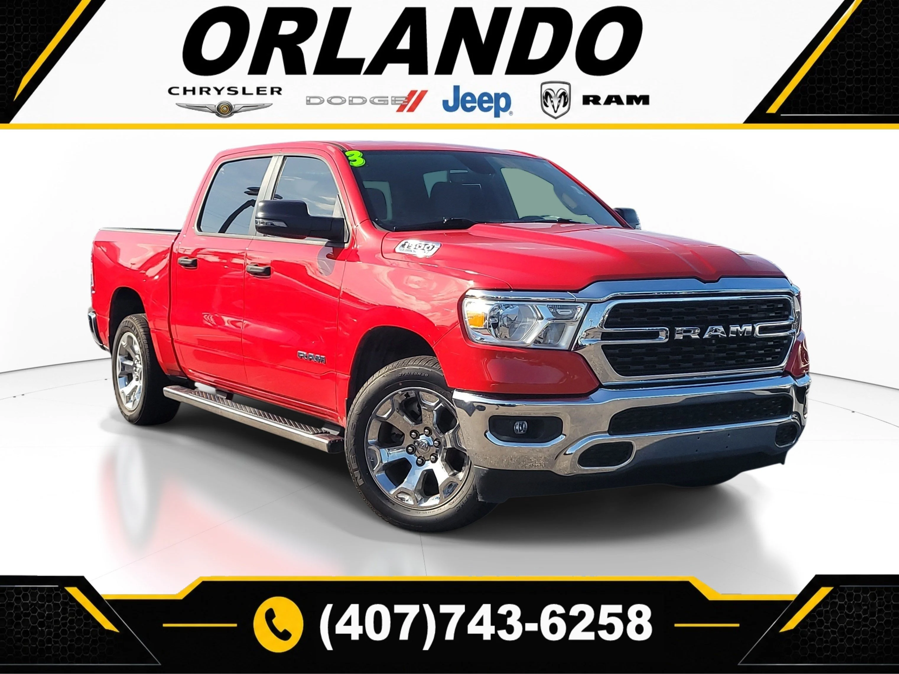 Used 2023 Flame Red Clearcoat Ram Big Horn image 1