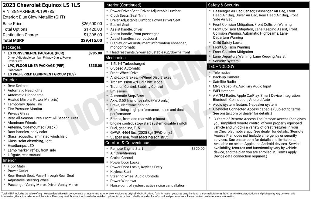 Used 2023 Blue Chevrolet LS image 2