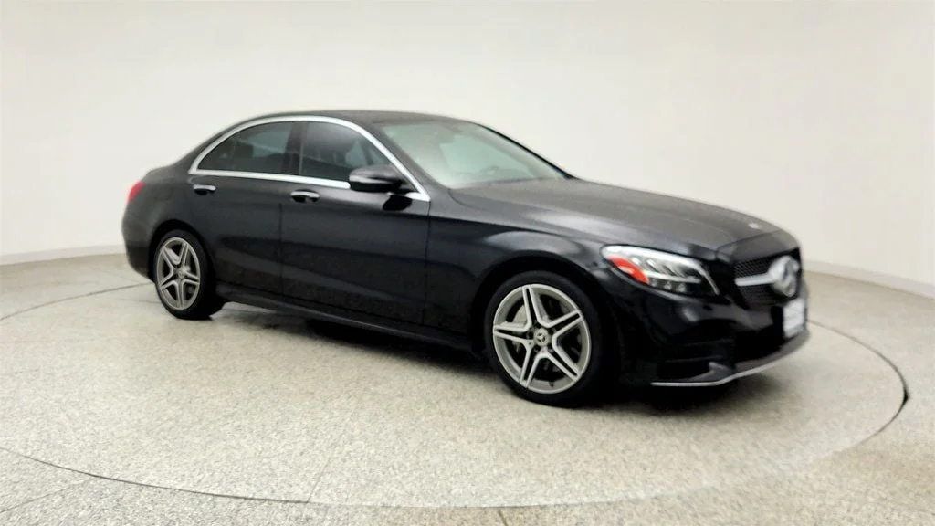 Used 2020 Black Mercedes-Benz C 300 4MATIC Sedan w/ AMG® Line & Premium Pkgs & Panorama Sunroof image 3