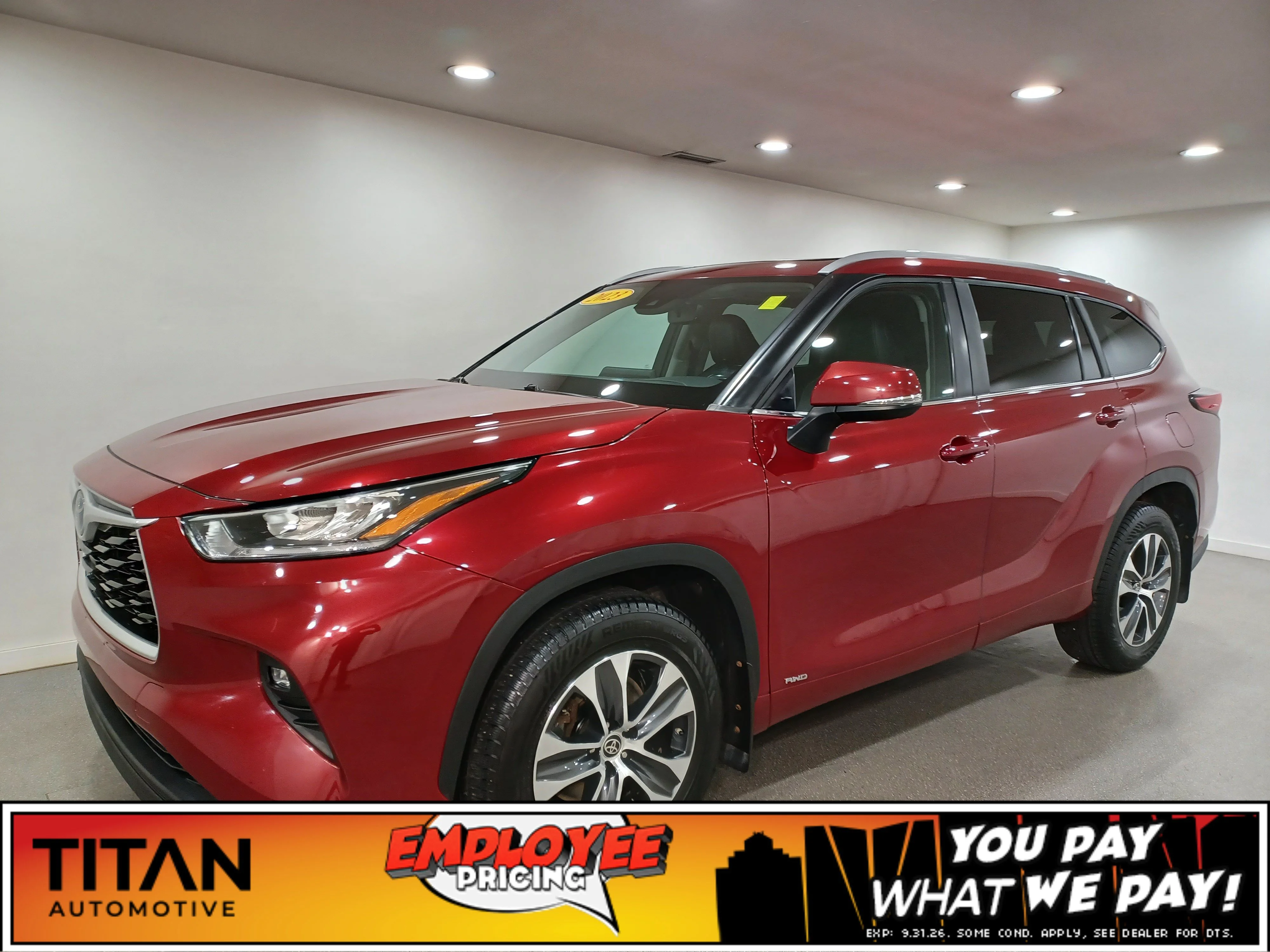 Certified Used 2023 Ruby Flare Pearl Toyota XLE AWD*8 Pass | Adaptive Cruise | Htd Leather | Htd Wheel | Lane Keep Assist | Blind Spot Detection image 1