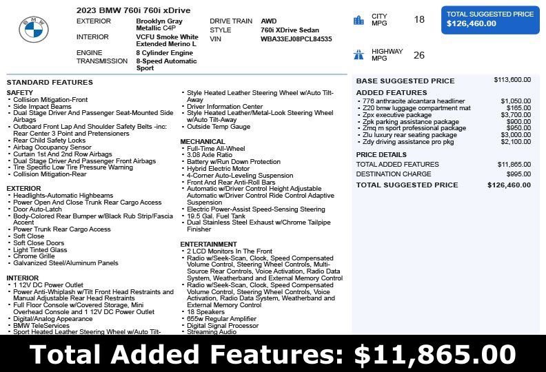 Used 2023 Gray BMW 760i xDrive image 3