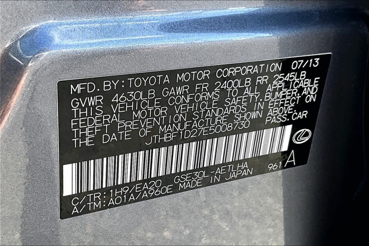 Used 2014 Nebula Gray Pearl Lexus  image 34