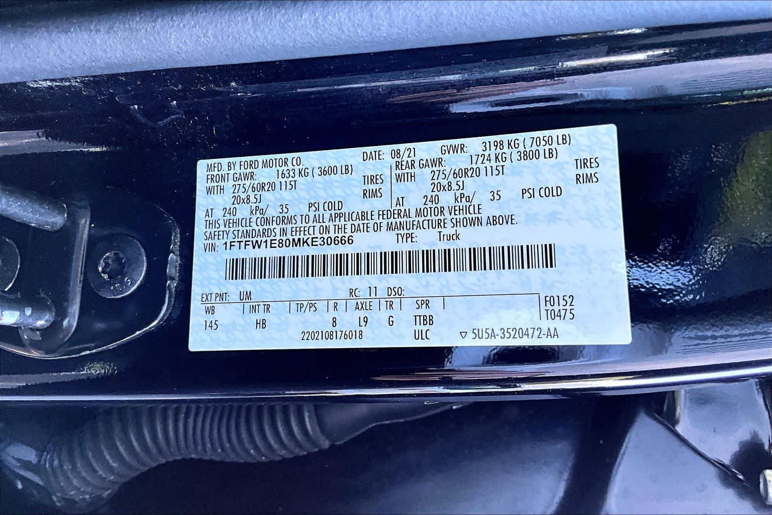 Used 2021 Agate Black Metallic Ford LARIAT image 31