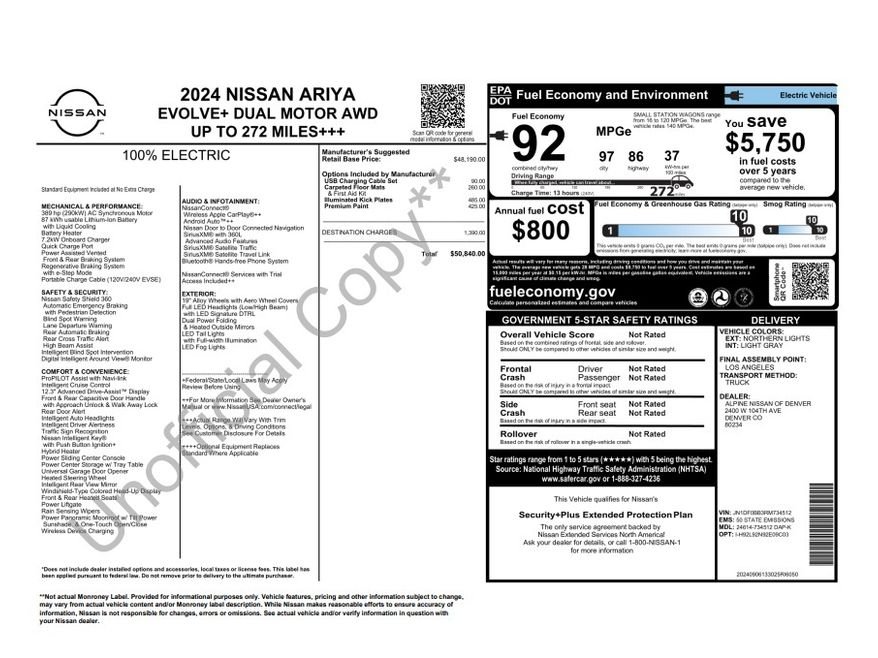 Used 2024 Nissan ARIYA Evolve+ with VIN JN1DF0BB3RM734512 for sale in Champaign, IL