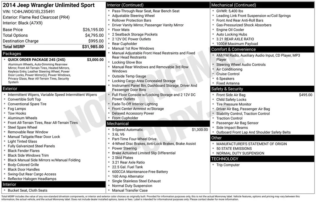 Used 2014 Red Jeep Unlimited Sport image 6