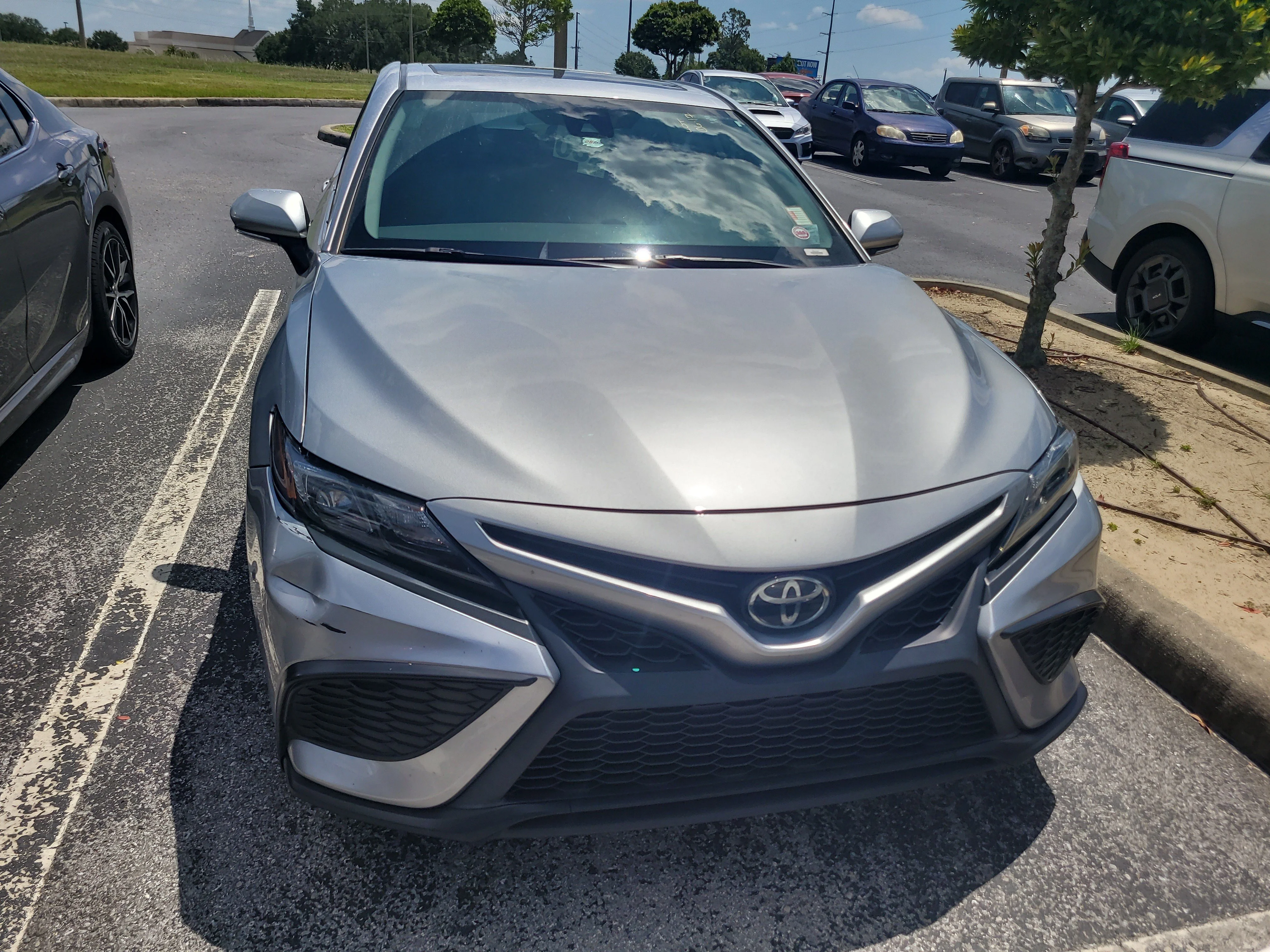 Used 2024 Celestial Silver Metallic Toyota SE image 2